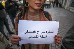 Rally To Release Of Tunisian Journalist Imprisoned In Tunis
