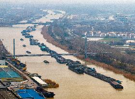 Cargo Ships Across Beijing-Hangzhou Grand Canal