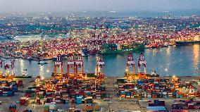 Qianwan Container terminal in Qingdao Port