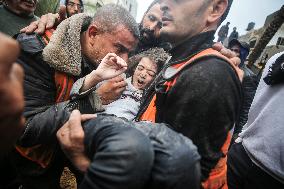 Aftermath of Israeli Airstrike In Gaza, Palestine