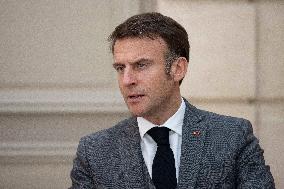 President Macron And Moldova's President Sandu Press Conference - Paris