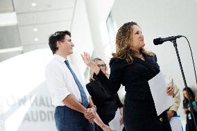 PM Justin Trudeau Visits Women College Hospital - Toronto
