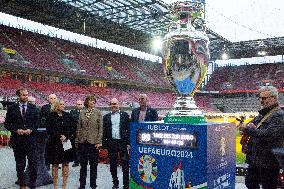 Nancy Faeser，Federal Minister Of The Interior, Visits  Rhein Energie Stadium 99 Days Before The UEFA Euro 2024