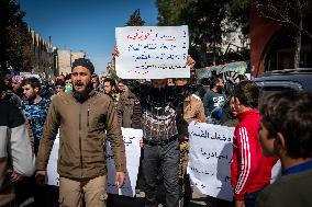 Syrians Protest Against HTS Islamist Organisation - Idlib