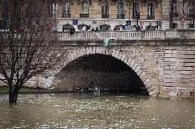 Floods In The River Seine Banks In Paris