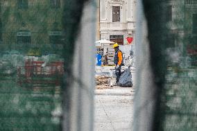 L'Aquila Piazza Duomo Restyling Works Continue