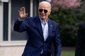 US President Joe Biden departs the White House en route to Philadelphia