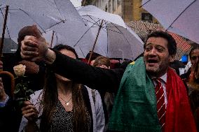 Andre Ventura During A Political Rally In Lisbon
