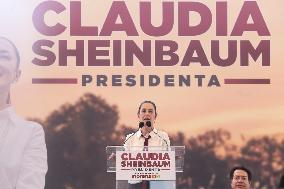 Candidate For The Mexico's Presidency Claudia Sheinbaum Rally In The State Of Mexico