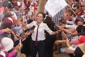 Candidate For The Mexico's Presidency Claudia Sheinbaum Rally In The State Of Mexico