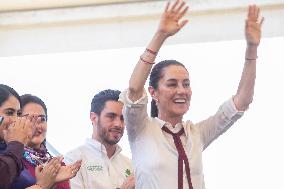 Candidate For The Mexico's Presidency Claudia Sheinbaum Rally In The State Of Mexico