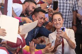 Candidate For The Mexico's Presidency Claudia Sheinbaum Rally In The State Of Mexico