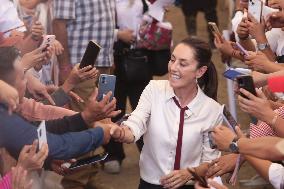 Candidate For The Mexico's Presidency Claudia Sheinbaum Rally In The State Of Mexico