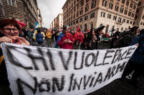 Protest In Rome For Peace And Freedom To Demonstrate