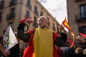 Rally Of Constitutionalist Organizations Against The Amnesty In Barcelona.