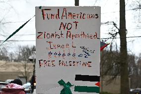 Pro-Palestine Protest In Front Of Congregation In Teaneck New Jersey