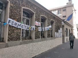 Protest Against The Closure Of Classes In Parisian Schools