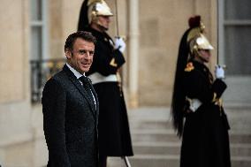 President Macron Receives The Prime Minister Of Thailand At The Elysee Palace