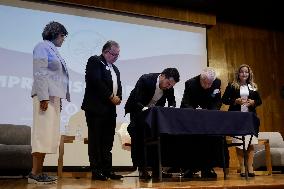 Jorge Álvarez Máynez, Candidate For The Presidency Of Mexico For The Citizen Movement Party, Signing The National Commitment For