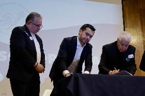 Jorge Álvarez Máynez, Candidate For The Presidency Of Mexico For The Citizen Movement Party, Signing The National Commitment For