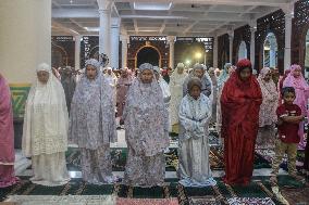 First Tarawih Prayer Ahead Ramadan In Indonesia