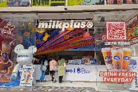 A Milk Plus Tea Shop in Shanghai