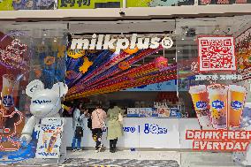 A Milk Plus Tea Shop in Shanghai