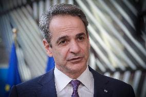 Prime Minister Of Greece Kyriakos Mitsotakis Attends The Special EU Summit