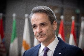 Prime Minister Of Greece Kyriakos Mitsotakis Attends The Special EU Summit