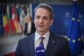 Prime Minister Of Greece Kyriakos Mitsotakis Attends The Special EU Summit