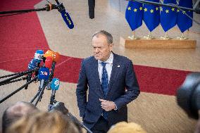 Donald Tusk Prime Minister Of Poland Attends The Special EU Summit