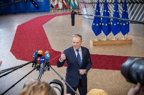 Donald Tusk Prime Minister Of Poland Attends The Special EU Summit