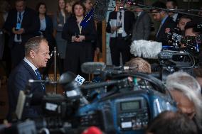 Donald Tusk Prime Minister Of Poland Attends The Special EU Summit