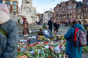Flowers In Memory Of Navalny In Amsterdam.