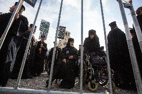 Protest In Support And Against Holy Synod Of The Bulgarian Orthodox Church.