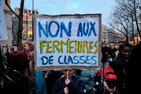 Protest Against School Closures in Paris
