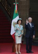 Andrés Manuel López Obrador, President Of Mexico, Receives The Queen And King Of Sweden At The National Palace, Mexico City