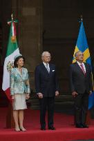 Andrés Manuel López Obrador, President Of Mexico, Receives The Queen And King Of Sweden At The National Palace, Mexico City