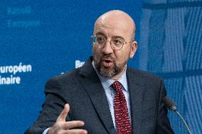 Charles Michel President Of The European Council At The European Council