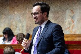 Session of questions to the government at the National Assembly - Paris