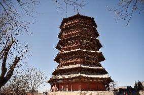 Buddha Palace Temple Shakya Pagoda in Shanxi