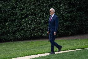 President Joe Biden departs the White House