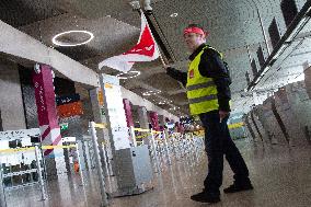 Aviation Security Workers Strike At Cologne Bonn Airport