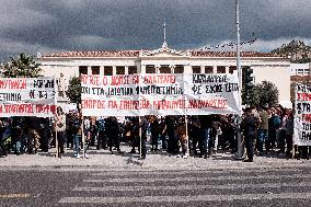 Protest Against The Non-state Universities In Athens