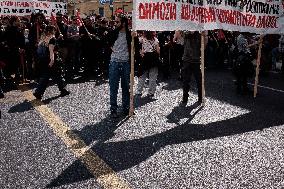 Protest Against The Non-state Universities In Athens