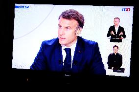 President Emmanuel Macron TV Appearance - Paris