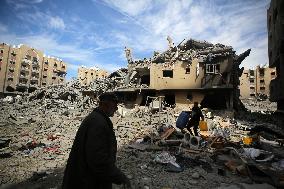Aftermath of Israeli Airstrike In Gaza
