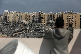Aftermath of Israeli Airstrike In Gaza
