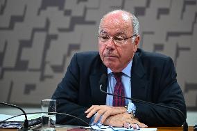 Brazil's Foreign Minister, Ambassador Mauro Vieira Arrives At The Federal Senate Of Brazil