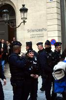 Pro-Palestinian Protest Outside Sciences Po - Paris